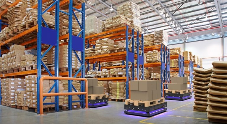autonomous mobile robots in a warehouse